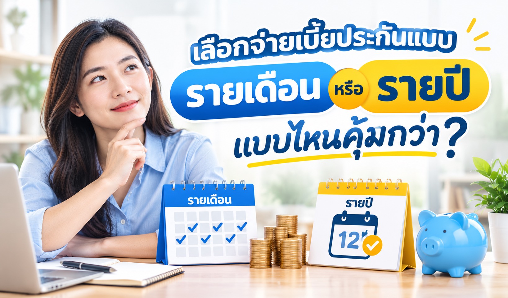 เลือกจ่ายเบี้ยประกันแบบ รายเดือน หรือ รายปี แบบไหนคุ้มกว่า?