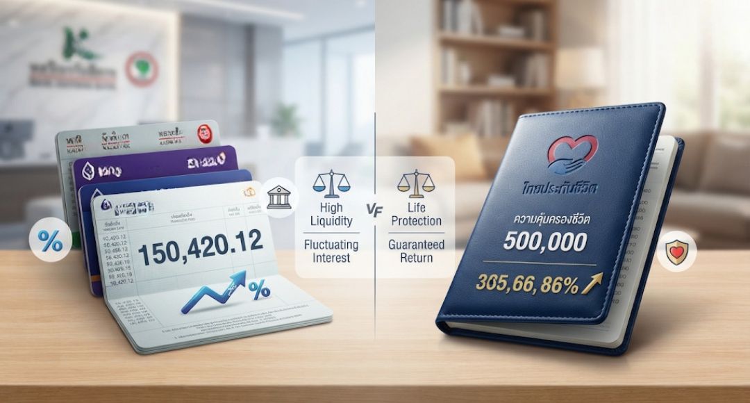 ประกันชีวิตแบบสะสมทรัพย์ แตกต่างจากฝากเงินธนาคารอย่างไร?